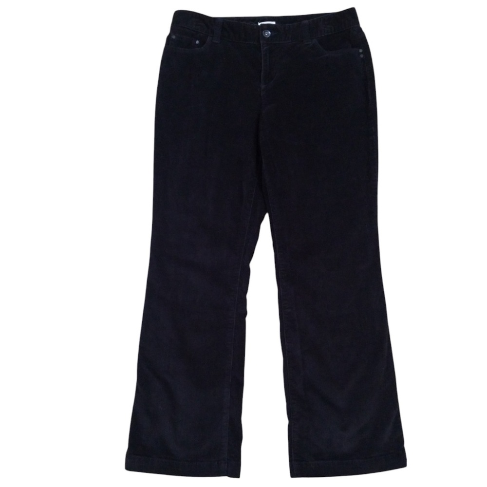 Liz Claiborne Women's Black Stretch Bootcut Corduroy Pants Size 10 Petite